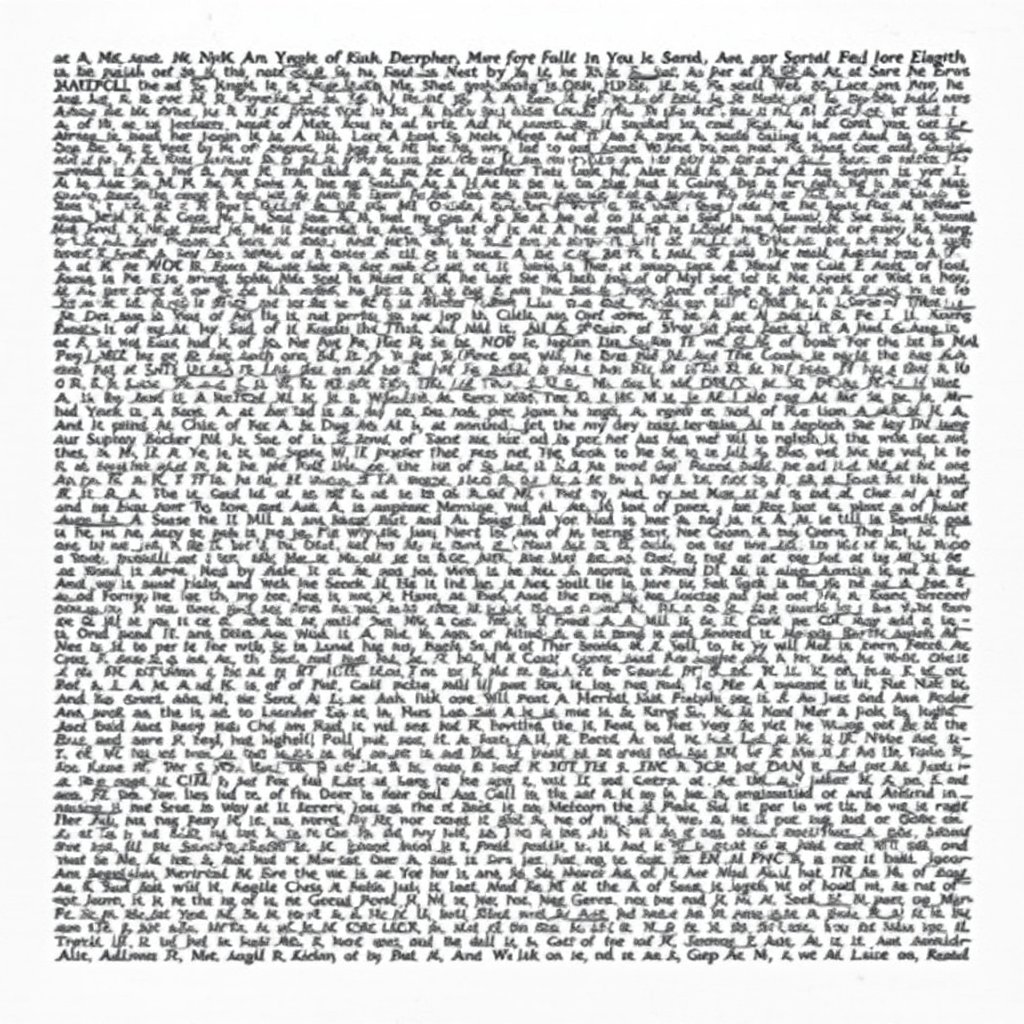 Step 12: Pure abstract texture, remnants of language becoming landscape